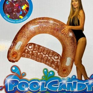 Poolcandy glitter rose gold jumbo sun chair  Float inflatable summer‎ swim pool
